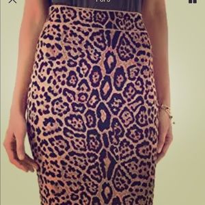 BCBG Leopard Print Pencil Bandage Skirt